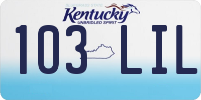 KY license plate 103LIL