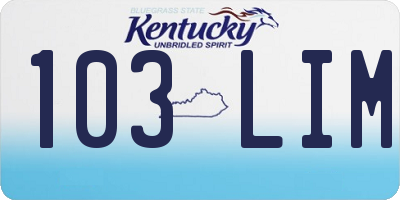 KY license plate 103LIM