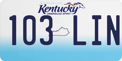 KY license plate 103LIN