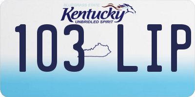 KY license plate 103LIP