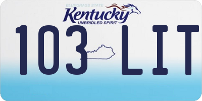 KY license plate 103LIT