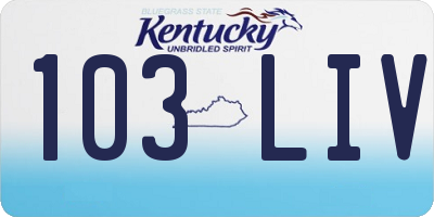 KY license plate 103LIV