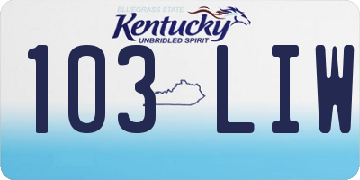 KY license plate 103LIW