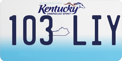 KY license plate 103LIY