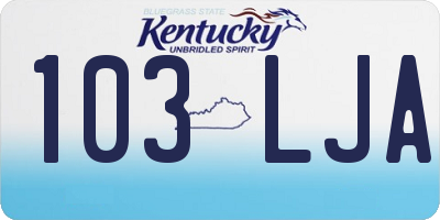 KY license plate 103LJA