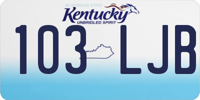 KY license plate 103LJB