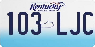 KY license plate 103LJC