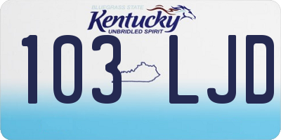KY license plate 103LJD