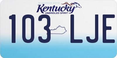KY license plate 103LJE