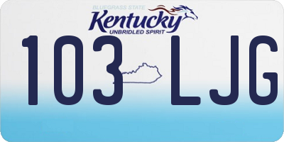 KY license plate 103LJG