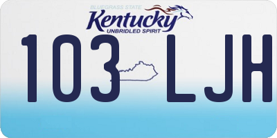 KY license plate 103LJH