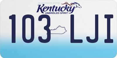 KY license plate 103LJI