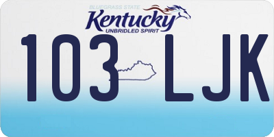 KY license plate 103LJK