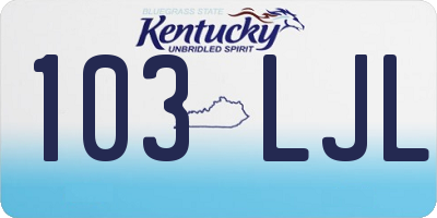 KY license plate 103LJL