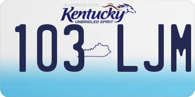 KY license plate 103LJM