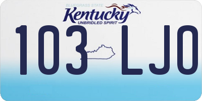 KY license plate 103LJO