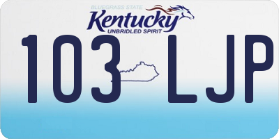 KY license plate 103LJP