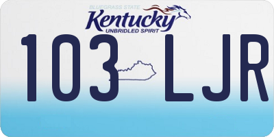 KY license plate 103LJR