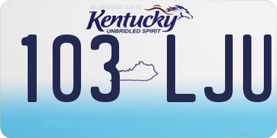 KY license plate 103LJU