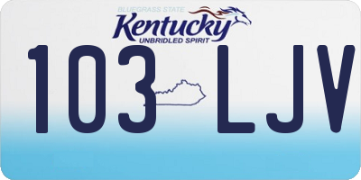 KY license plate 103LJV