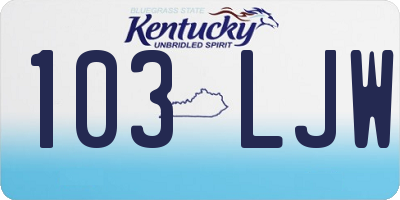 KY license plate 103LJW
