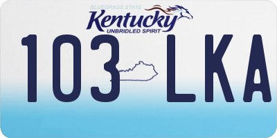 KY license plate 103LKA