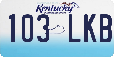 KY license plate 103LKB