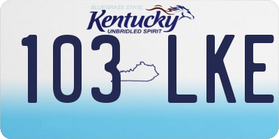 KY license plate 103LKE