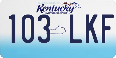 KY license plate 103LKF
