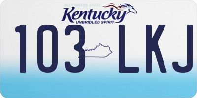 KY license plate 103LKJ