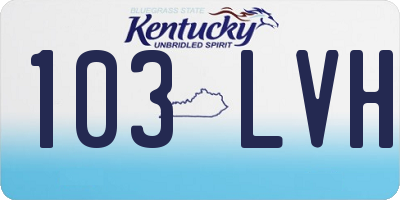 KY license plate 103LVH
