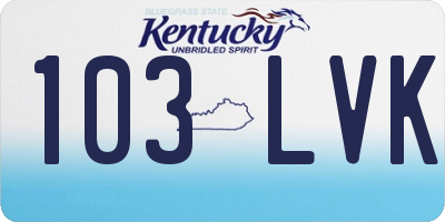 KY license plate 103LVK