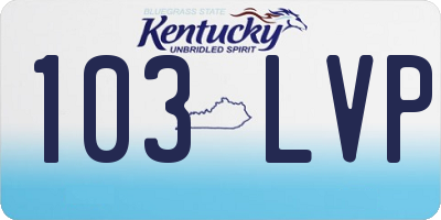 KY license plate 103LVP