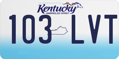 KY license plate 103LVT