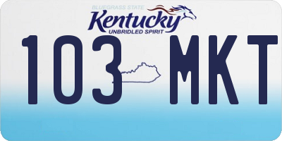 KY license plate 103MKT