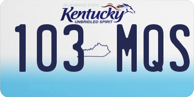 KY license plate 103MQS