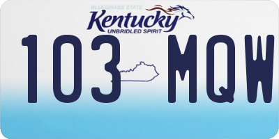 KY license plate 103MQW