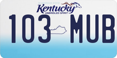KY license plate 103MUB