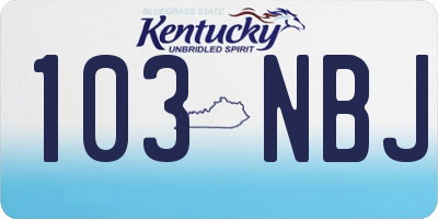 KY license plate 103NBJ
