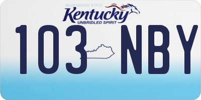 KY license plate 103NBY