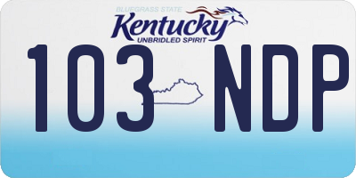 KY license plate 103NDP