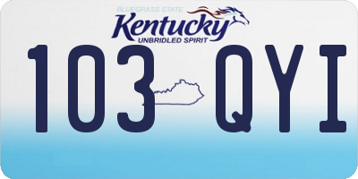 KY license plate 103QYI