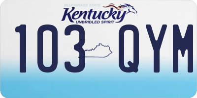 KY license plate 103QYM