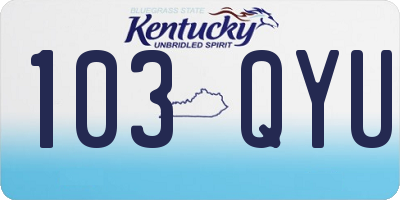 KY license plate 103QYU