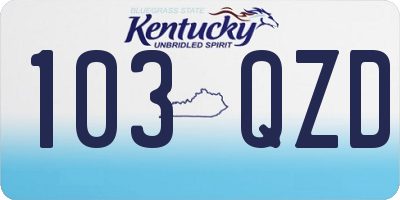 KY license plate 103QZD