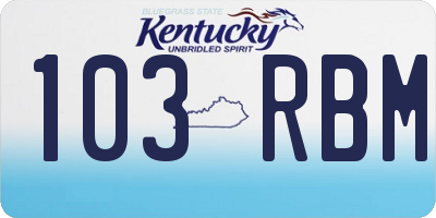 KY license plate 103RBM
