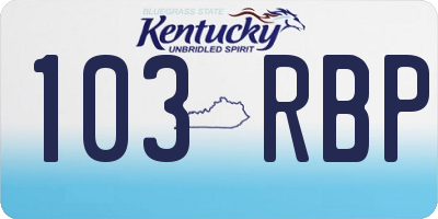 KY license plate 103RBP