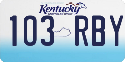 KY license plate 103RBY