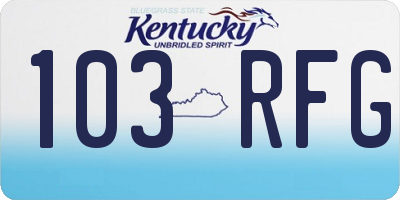 KY license plate 103RFG