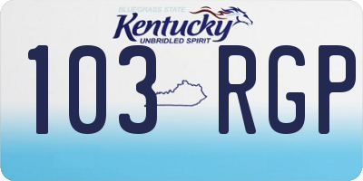 KY license plate 103RGP